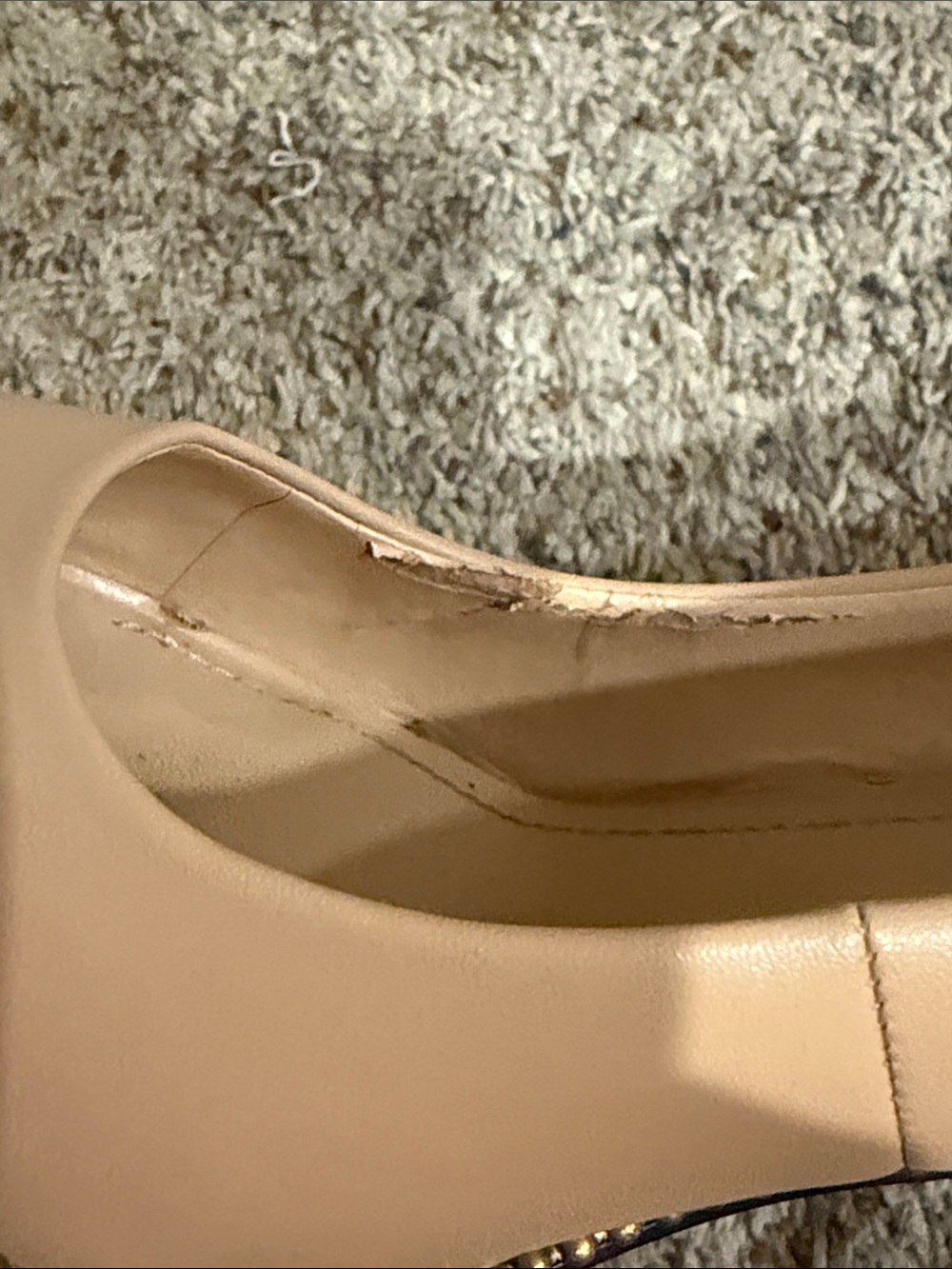 Coach Tan Nude Cream Pointed-Toe Gold Stud Trim Pumps Size 8 - Picture 11 of 16